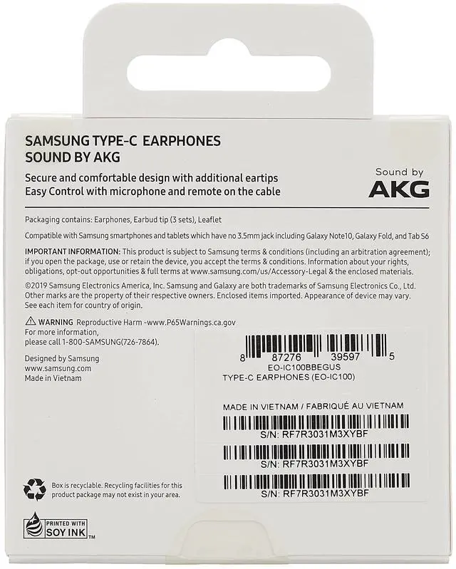 Alt view image 20 of 20 - Samsung Type-C Earphones Tuned by AKG w/ Ear Gels For Galaxy Note 10 - Black