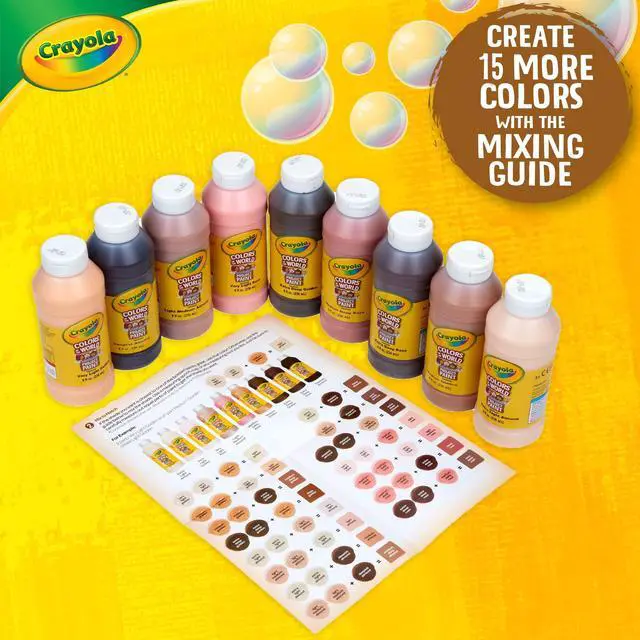 Alt view image 3 of 6 - Crayola Colors of the World Washable Paint 9 Assorted Colors 8 oz 9/Pk 542314