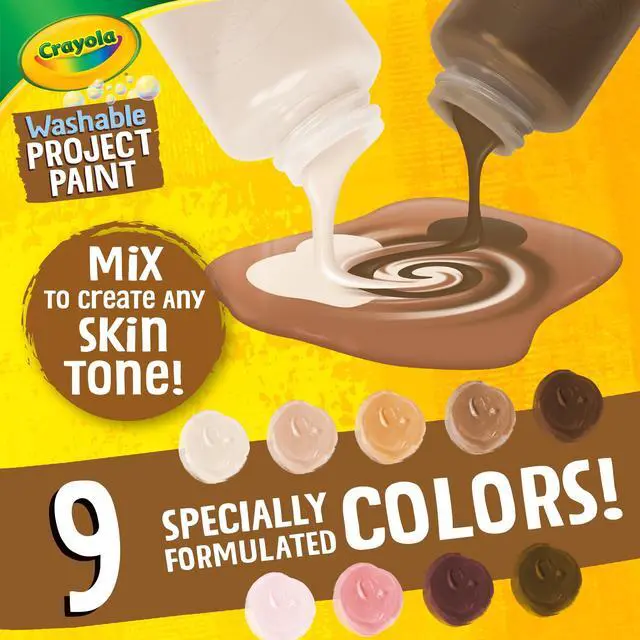 Alt view image 4 of 6 - Crayola Colors of the World Washable Paint 9 Assorted Colors 8 oz 9/Pk 542314