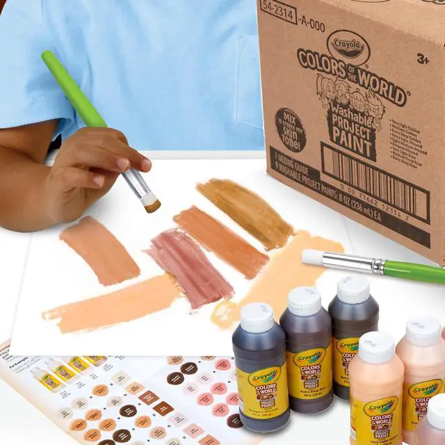 Alt view image 6 of 6 - Crayola Colors of the World Washable Paint 9 Assorted Colors 8 oz 9/Pk 542314