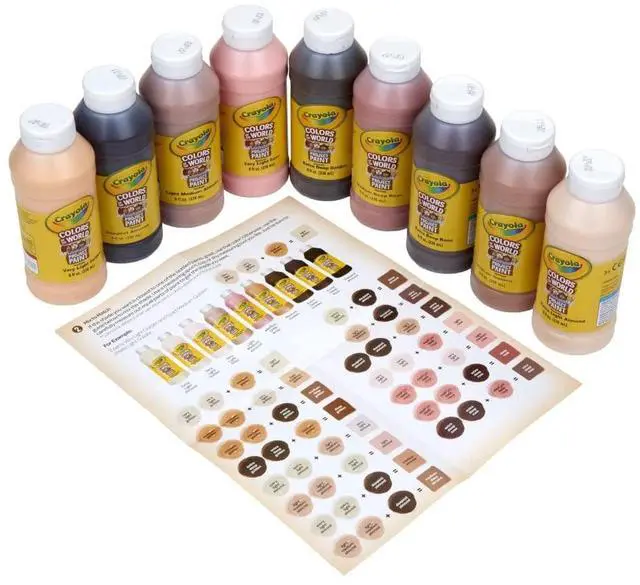 Alt view image 2 of 6 - Crayola Colors of the World Washable Paint 9 Assorted Colors 8 oz 9/Pk 542314