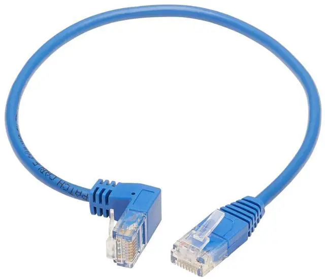 Alt view image 11 of 14 - TRIPP LITE N204-S01-BL-DN 1 ft. Cat 6 Blue Down-Angle Cat6 Gigabit Molded Slim UTP Ethernet Cable (RJ45 Right-Angle Down M to RJ45 M)