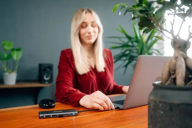 Alt view image 12 of 12 - Verbatim USB-C Pro Multiport Hub CMH 14 - 14 Ports - for Monitor - Charging Capability - Memory Card Reader - SD, microSD - USB Type C - 3 Displays Supported - Full HD, 4K - 1920 x 1080, 38