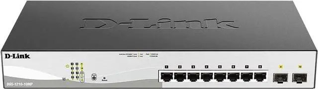 Alt view image 8 of 13 - D-Link 10-Port Gigabit Smart Managed PoE+ Switch | 8 PoE+ Ports (130W) + 2 Optical SFP Ports|L3 Lite|NDAA/TAA Compliant (DGS-1210-10MP)
