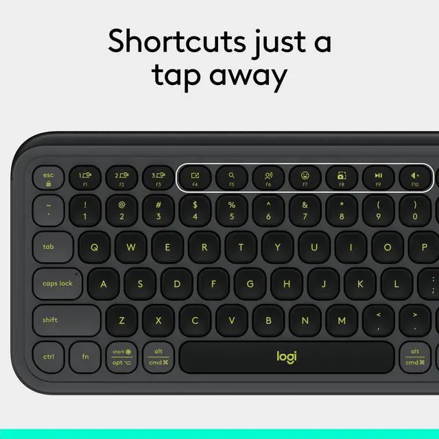 Alt view image 10 of 14 - Logitech POP ICON KEYS Compact Wireless Keyboard, Graphite/Green 920-013143