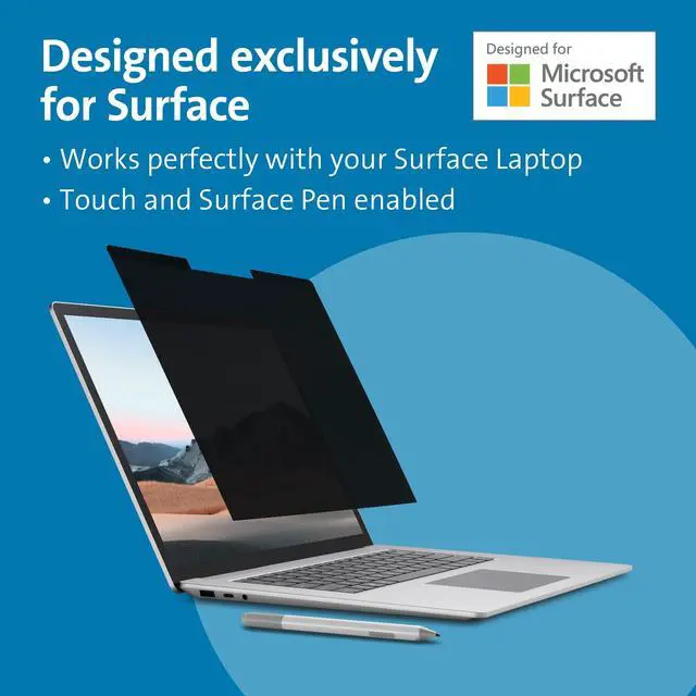 Alt view image 15 of 15 - Kensington MagPro Elite Magnetic Privacy Screen for Surface Laptop 3 15" - For 15"LCD Notebook - Fingerprint Resistant - Anti-glare - TAA Compliant