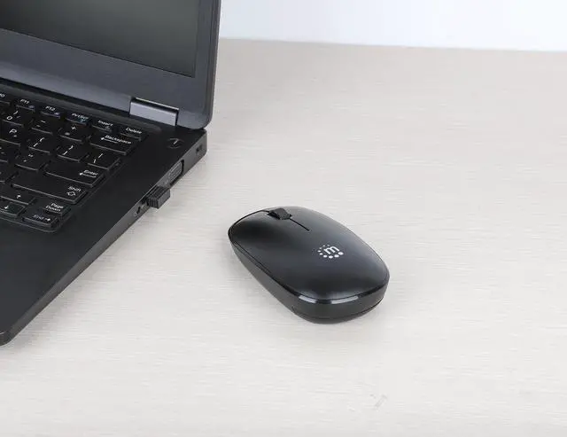 Alt view image 10 of 12 - Manhattan MW3050 Wireless Optical USB Mouse - Full-size Mouse - Optical - Wireless - 32.81 ft - Radio Frequency - 2.40 GHz - Black - USB Type A - 1200 dpi - Scroll Wheel - 3 Button(s) - Symmetrical -