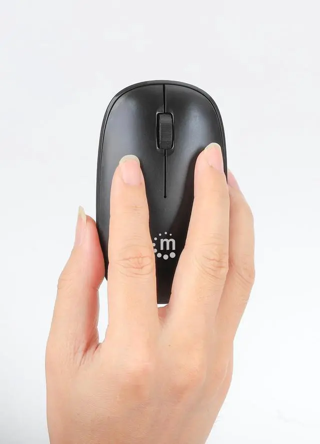 Alt view image 11 of 12 - Manhattan MW3050 Wireless Optical USB Mouse - Full-size Mouse - Optical - Wireless - 32.81 ft - Radio Frequency - 2.40 GHz - Black - USB Type A - 1200 dpi - Scroll Wheel - 3 Button(s) - Symmetrical -