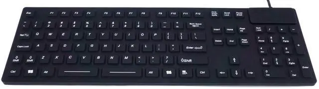 Alt view image 7 of 11 - Waterproof Industrial Medical USB Keyboard with Clear Silicon Keyboard Cover