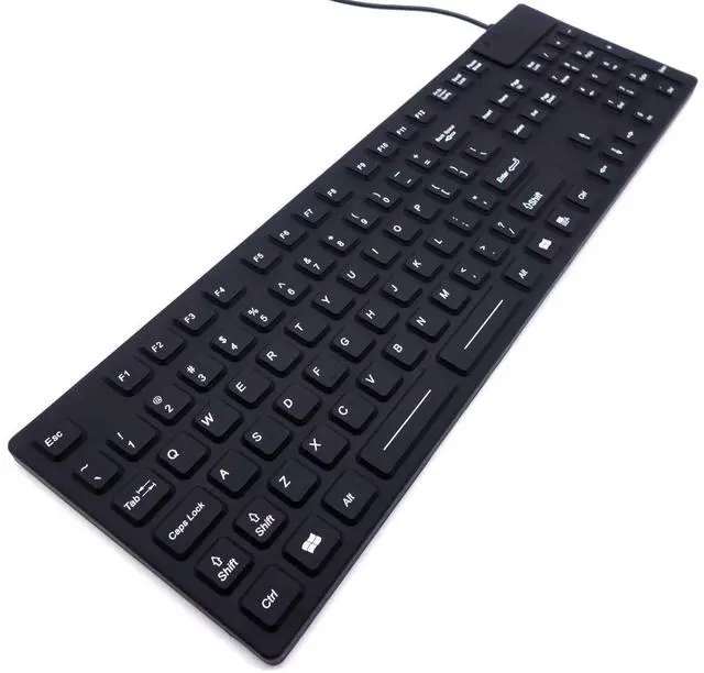 Alt view image 9 of 11 - Waterproof Industrial Medical USB Keyboard with Clear Silicon Keyboard Cover