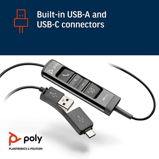 Alt view image 5 of 9 - Poly EncorePro 545 USB-A Convertible Headset 783R4AA