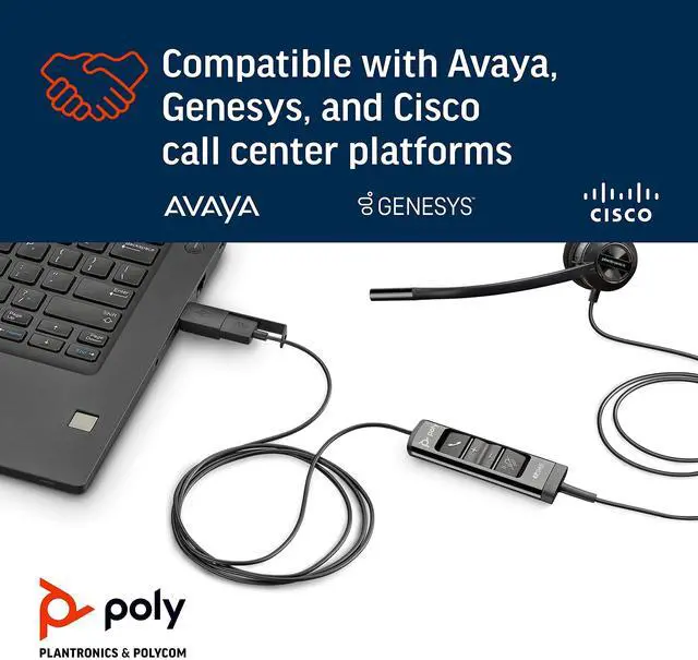 Alt view image 6 of 9 - Poly EncorePro 545 USB-A Convertible Headset 783R4AA