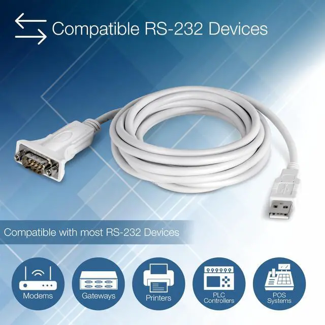 Alt view image 12 of 15 - TRENDnet USB to Serial 9-Pin Converter Cable, TU-S910, USB to RS232 Serial Adapter, Supports Windows & Mac, USB 1.1, USB 2.0, USB 3.0, 3m (10 ft.) Cable Length, Plug & Play, White