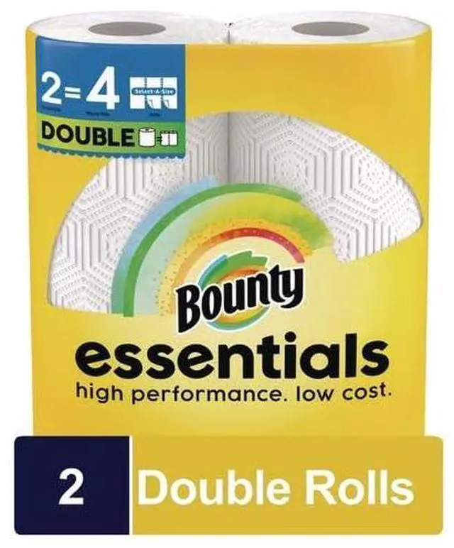 Alt view image 2 of 4 - Essentials Select-A-Size Kitchen Roll Paper Towels 2-Ply White 108 Sheets/Roll 2/Pack 8 Packs/Carton 80782402