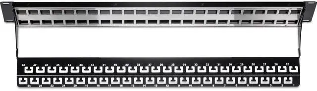Alt view image 8 of 11 - trendnet 48-port blank keystone shielded 2u hd patch panel, tc-kp48s, 2u 19? metal rackmount housing, network management panel, recommended with tc-k06c6a cat6a keystone jacks (sold separately)