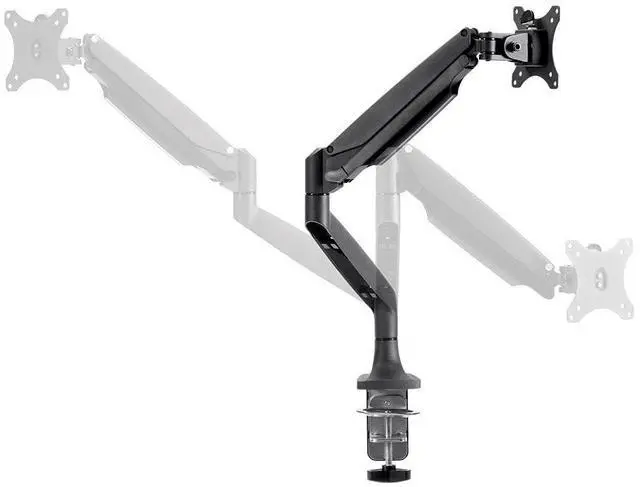 Alt view image 14 of 18 - Monoprice Smooth Full Motion Single Monitor Adjustable Gas Spring Desk Mount - Black For Large Screens, Supports Up To 34 inch Monitors, 19.8 LBS Display Weight - Workstream Collection