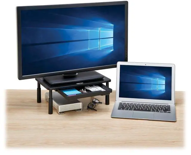 Alt view image 3 of 7 - Tripp Lite Monitor Riser for Desk 15 x 9 in. Height Adjustable Black MR159D