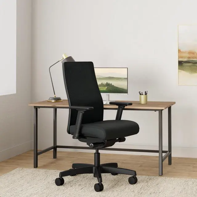Alt view image 6 of 6 - Ignition 2.0 4-Way Stretch Mid-Back Mesh Task Chair Supports 300 lb 17" to 21" Seat Height Black Seat/Back Black Base HONI2M2AMNC10TK