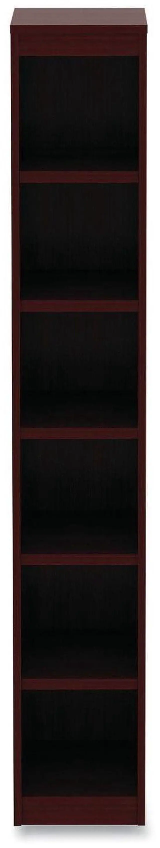 Alt view image 3 of 4 - Alera Valencia Series Narrow Profile Bookcase Six-Shelf 11.81w x 11.81d x 71.73h Mahogany ALEVA67212MY