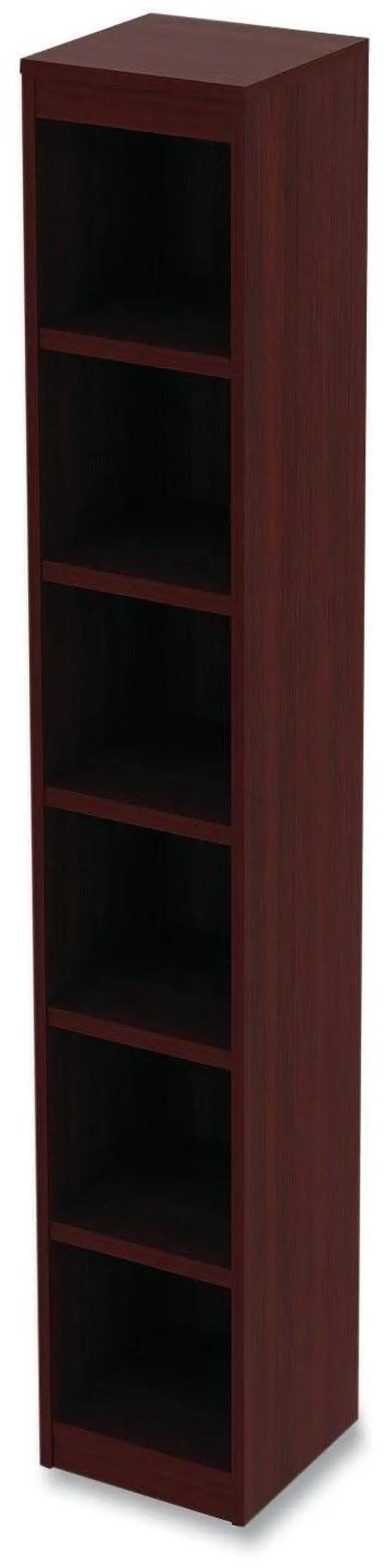 Alt view image 2 of 4 - Alera Valencia Series Narrow Profile Bookcase Six-Shelf 11.81w x 11.81d x 71.73h Mahogany ALEVA67212MY