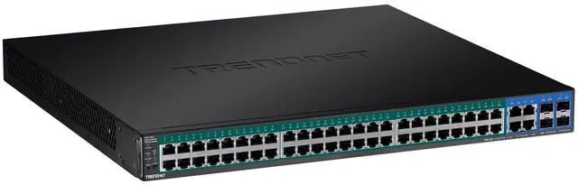 Alt view image 14 of 20 - TRENDnet 52-Port Gigabit Web Smart PoE+ Switch, 48 Gigabit PoE+ Ports, 4 Shared Gigabit Ports (RJ-45 Or SFP), 370W PoE Power Budget, 104Gbps Switching Capacity, Lifetime Protection, Black, TPE-5240WS