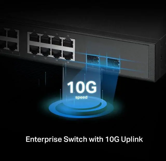 Alt view image 3 of 5 - TP-Link Omada 16-Port 8 POE+ Managed Switch SG3218XP-M2