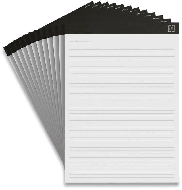 Alt view image 3 of 9 - TRU RED Notepads Narrow Rule White Sheets 8.5x11.75 50sht 12/Pack TR57384