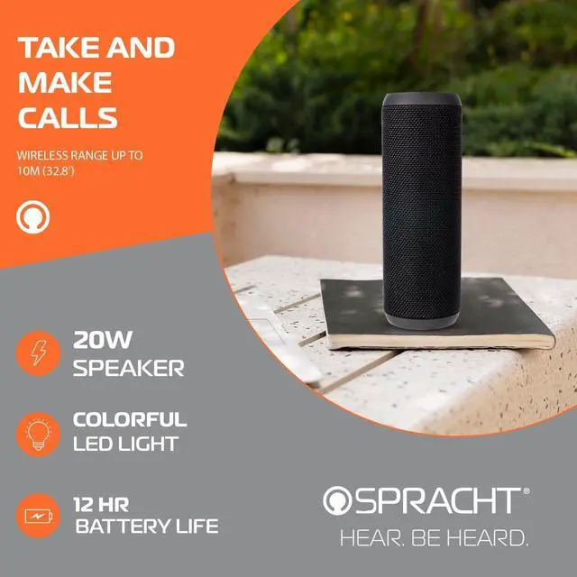 Alt view image 7 of 9 - Spracht Blunote Turbo Portable Bluetooth Speaker System 20 W RMS Matte Black