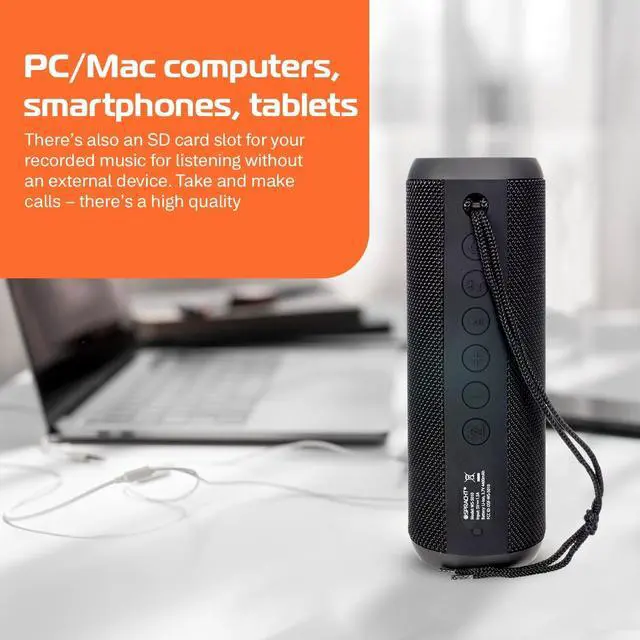 Alt view image 3 of 9 - Spracht Blunote Turbo Portable Bluetooth Speaker System 20 W RMS Matte Black