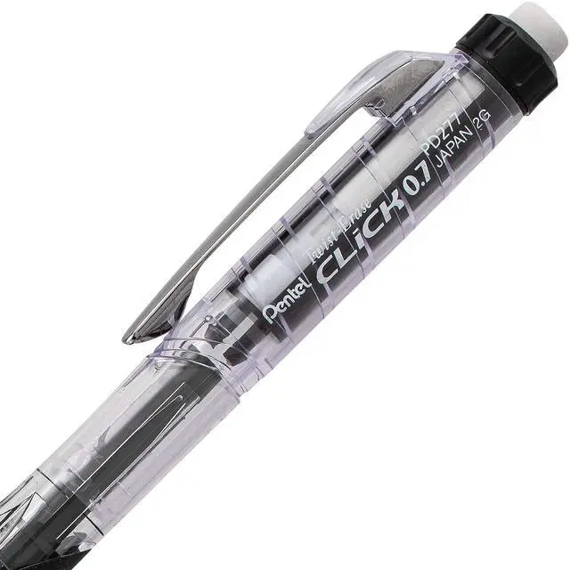 Alt view image 2 of 6 - Pentel Twist-Erase CLICK Mechanical Pencil 0.7mm HB Black Lead 6/Pk PD277TLBPS6M