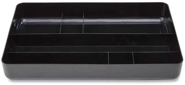 Main image of Deep Plastic Drawer Organizer Seven Compartment 9.13x14.13x2.04 Black TR55351