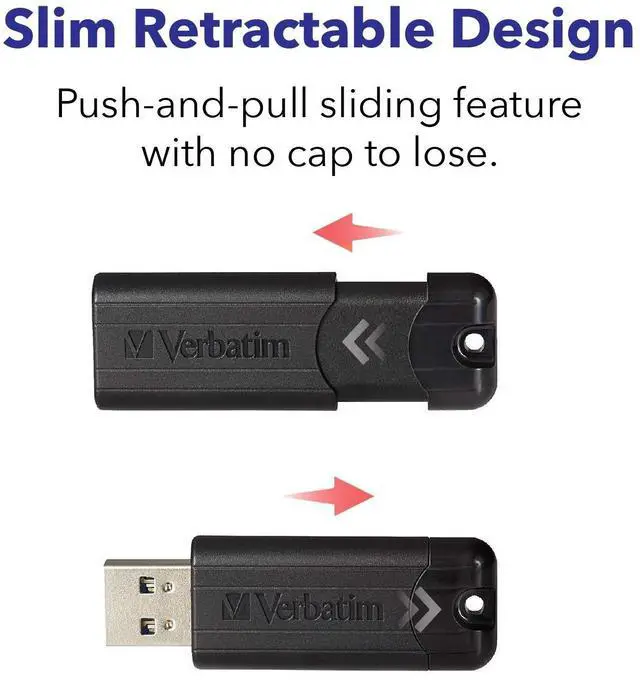 Alt view image 9 of 9 - PinStripe USB 3.0 Flash Drive 256 GB Black 49320
