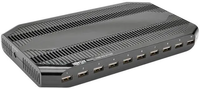 Alt view image 17 of 19 - Tripp Lite U280-010-ST-CEE 10-Port USB Charging Station with Adjustable Storage, 12V 8A (96W) USB Charger Output, Schuko Power Cord