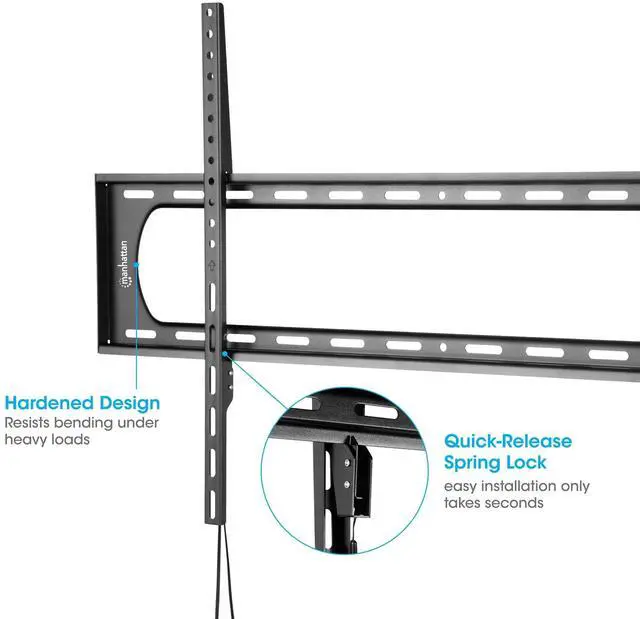 Alt view image 3 of 7 - Manhattan Heavy-Duty Low-Profile Large-Screen Fixed TV Wall Mount 461917