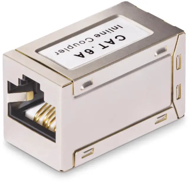 Alt view image 2 of 5 - StarTech.com Shielded RJ45 Coupler, Inline Cat6a Coupler, F/F - network coupler - silver - IN-CAT6A-COUPLER-S1