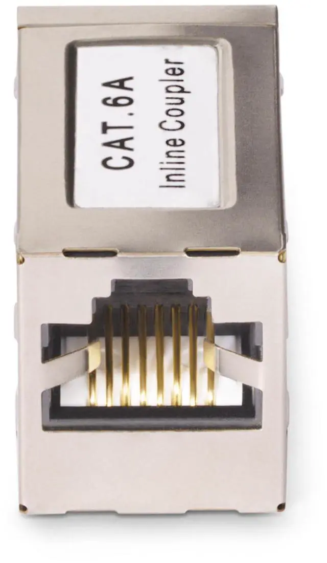 Alt view image 3 of 5 - StarTech.com Shielded RJ45 Coupler, Inline Cat6a Coupler, F/F - network coupler - silver - IN-CAT6A-COUPLER-S1