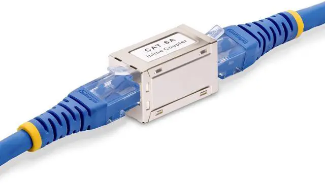 Alt view image 5 of 5 - StarTech.com Shielded RJ45 Coupler, Inline Cat6a Coupler, F/F - network coupler - silver - IN-CAT6A-COUPLER-S1