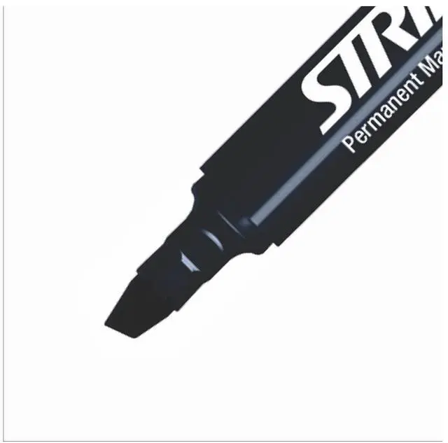 Alt view image 3 of 4 - StrideMARK Permanent Chisel Tip Marker BLACK 12-Pack 22001