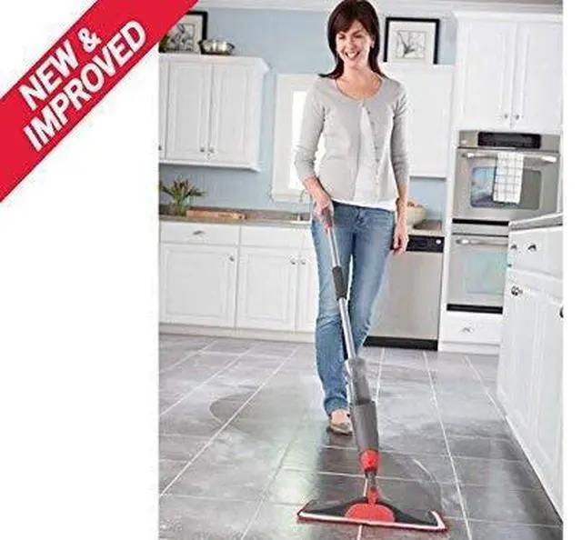 Alt view image 7 of 8 - Rubbermaid Reveal Microfiber Spray Mop Kit Silver/Black Handle 2856049