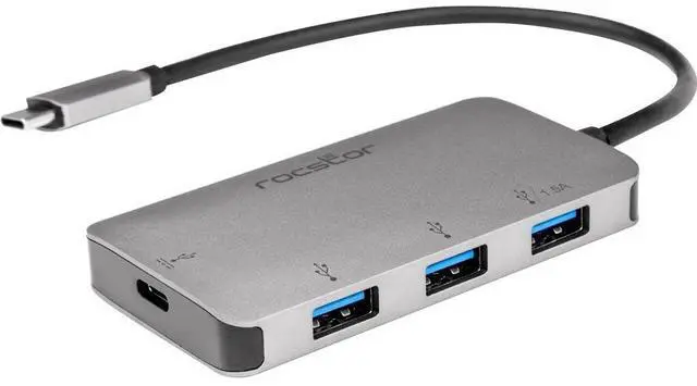 Main image of Rocstor Premium USB-C to USB-A Hub with 100W Power Delivery - USB 3.1 Type C - Portable - 4 USB Port(s) - 3 USB 3.0 Port(s) - 1 USB 3.1 Port(s) - Chrome OS, Mac, PC