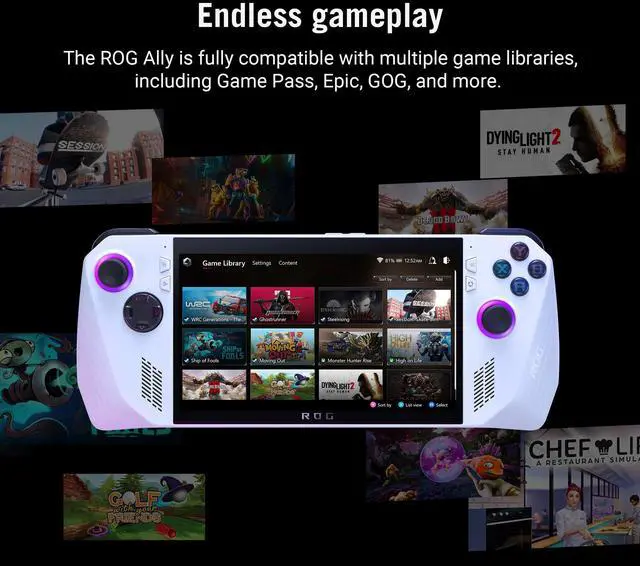 Alt view image 9 of 12 - ASUS ROG Ally RC71L 7" FHD 120Hz, 3.3 GHz Ryzen Z1 Extreme, AMD Radeon, 16 GB LPDDR5 RAM, 512 GB PCIe SSD, Windows 11 Home
