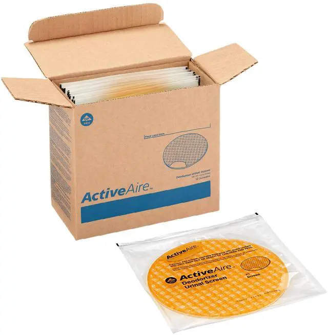 Alt view image 3 of 8 - ActiveAire Deodorizer Urinal Screen Sunscape Mango Scent Orange 12/Carton 48271