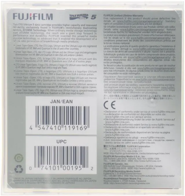 Alt view image 5 of 5 - Fujifilm 16008030 LTO Ultrium 5 Data Cartridge