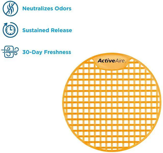 Alt view image 6 of 8 - ActiveAire Deodorizer Urinal Screen Sunscape Mango Scent Orange 12/Carton 48271