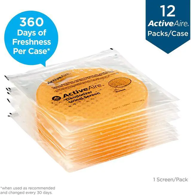 Alt view image 8 of 8 - ActiveAire Deodorizer Urinal Screen Sunscape Mango Scent Orange 12/Carton 48271