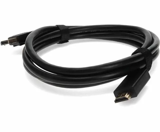 Alt view image 2 of 2 - AddOn DISPORT2HDMIMM10F 10 ft. Black DisplayPort Male to HDMI Male Cable Male to Male