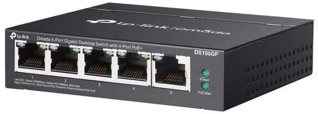 Alt view image 10 of 13 - TP-Link Omada 5-Port Gigabit Desktop Switch PORT: 5 Gigabit RJ45 Ports SPEC: Desktop Steel Case FEATURE: Plug and Play - DS105G