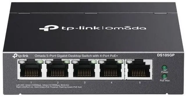 Alt view image 11 of 13 - TP-Link Omada 5-Port Gigabit Desktop Switch PORT: 5 Gigabit RJ45 Ports SPEC: Desktop Steel Case FEATURE: Plug and Play - DS105G