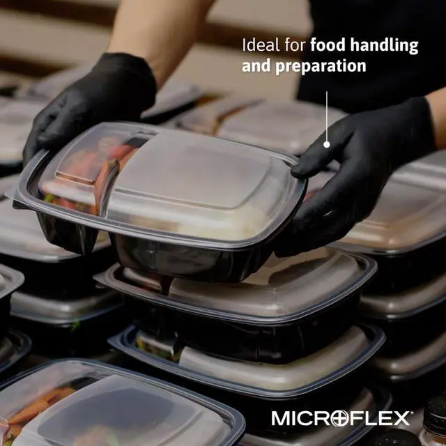 Alt view image 3 of 4 - Ansell Microflex MidKnight Powder-Free Nitrile Gloves 2XL Black 100/Box MK296XXL