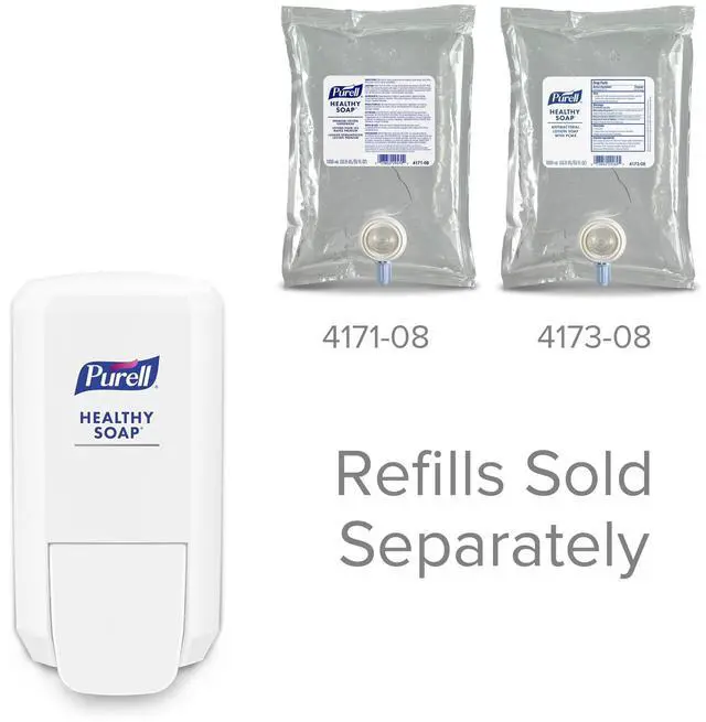 Alt view image 3 of 5 - CS2 Healthy Soap Dispenser 1000 mL 5.14" x 3.88" x 10" White 6/Carton 413106